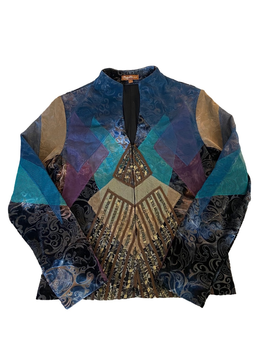 Obstinee By Ika Vintage Mixed-Media Velvet Jacket
